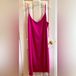The Drop Hot Pink Spaghetti Strap Slip Dress for Cocktail NWT Sexy VNeck